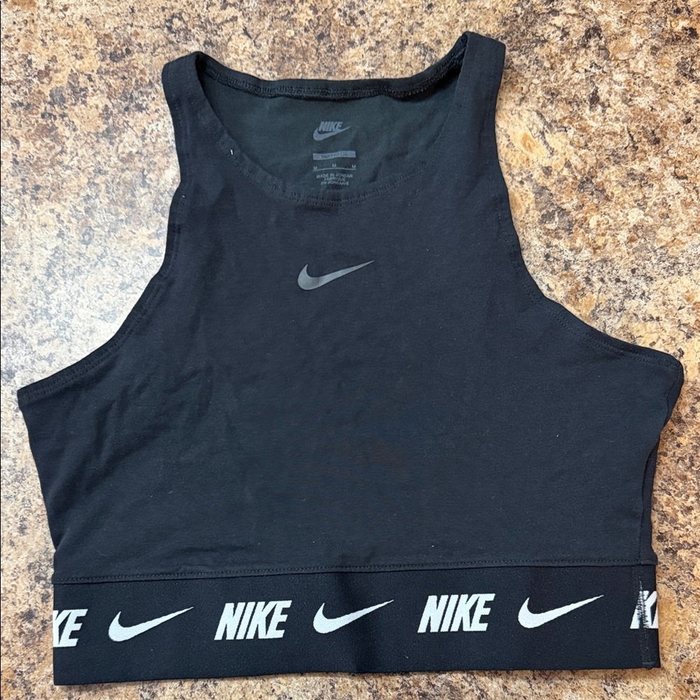 Nike Black Crop Top with Logo Band